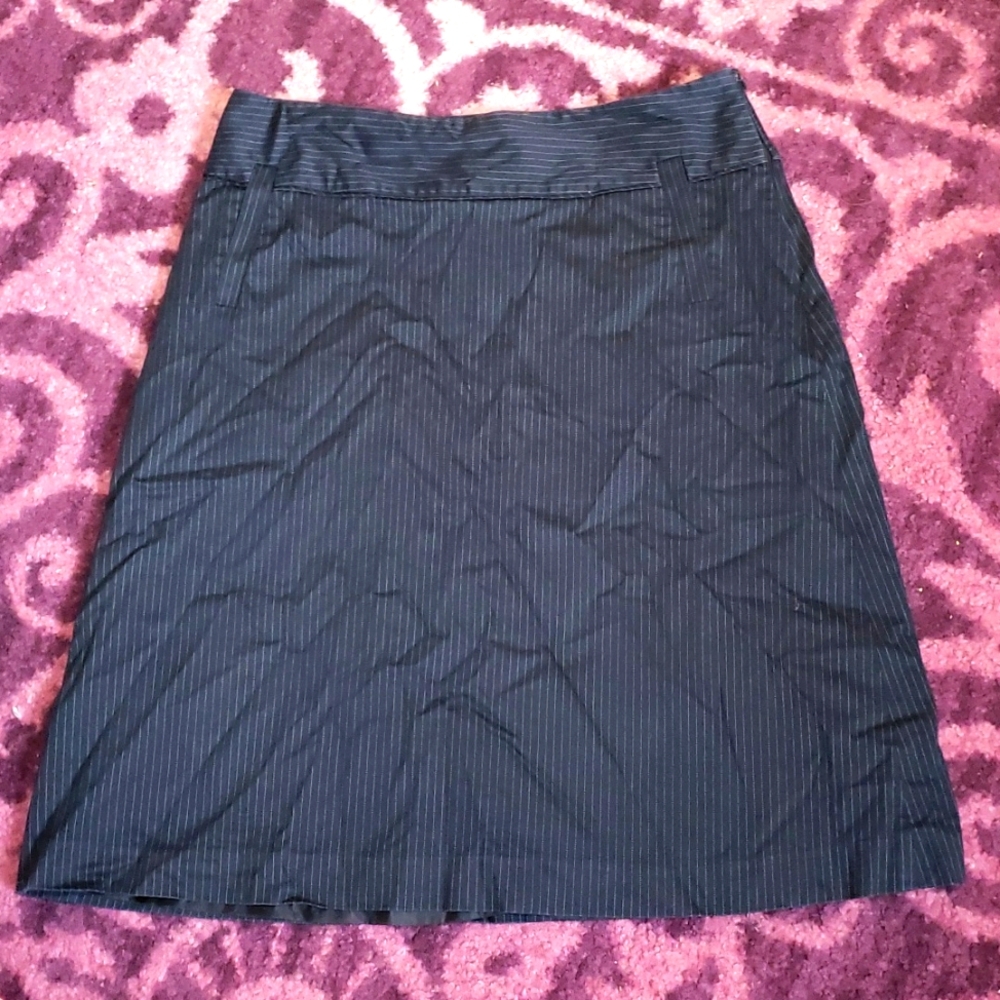 LN Merona Navy Pencil Skirt Pin Stripe sz 8 Business Casual Suit Dress Bottoms
